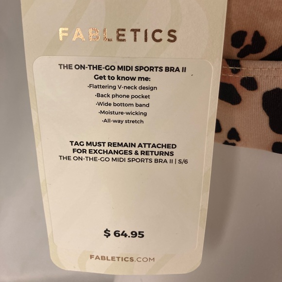 Fabletics Midi Medium Impact Sports Bra size S - Picture 6 of 6